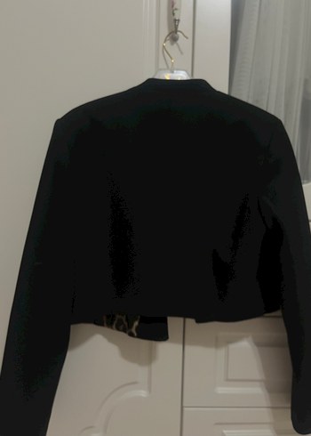 Düğmeli Siyah Mini Blazer - Görsel 4