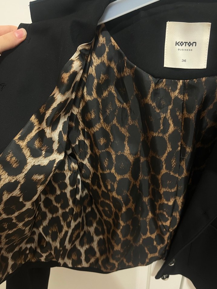 Düğmeli Siyah Mini Blazer - Görsel 2