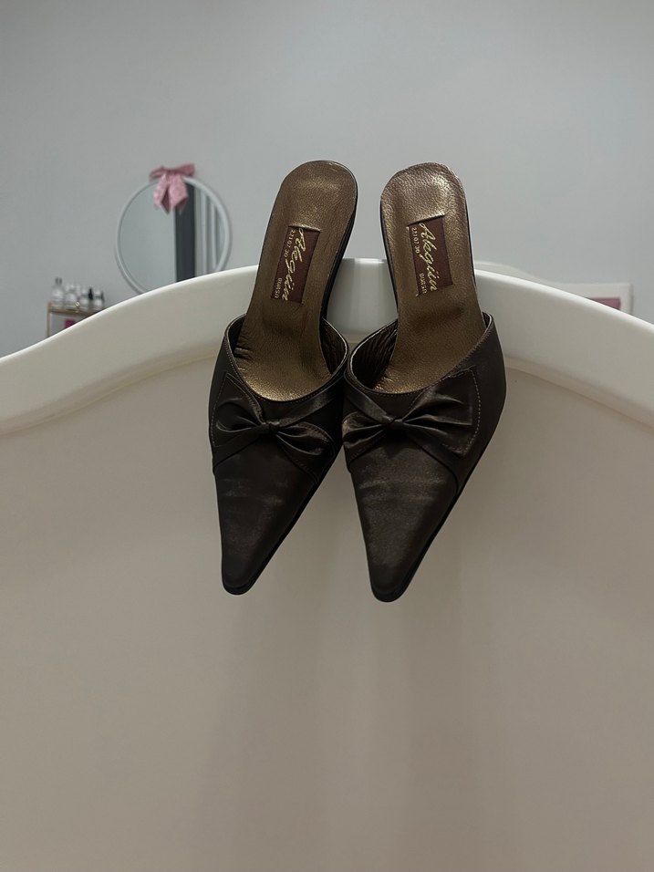 Vintage topuklu terlik - Görsel 5