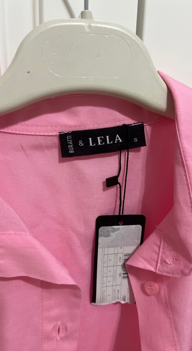 Pembe Düğmeli Uzun Kollu Kadın Gömlek - Görsel 2