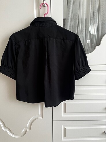 xs Beden siyah Renk Zara crop gömlek