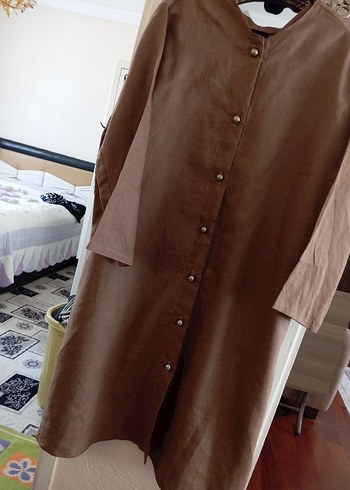 i Uzun Keten Tunik iki kol arası 70 cm .boy 108 cm...