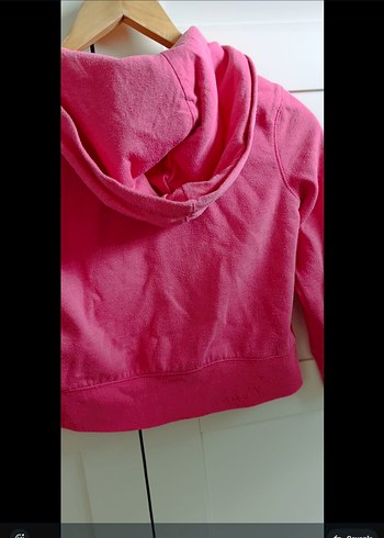 Gap Parlak Pembe Fermuarlı Kız Sweatshirtü