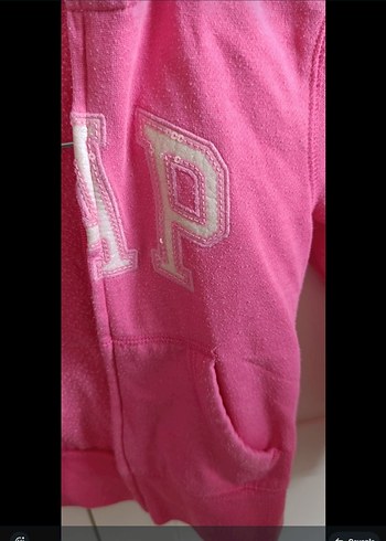 6 Yaş Beden pembe Renk Parlak Pembe Fermuarlı Kız Sweatshirtü