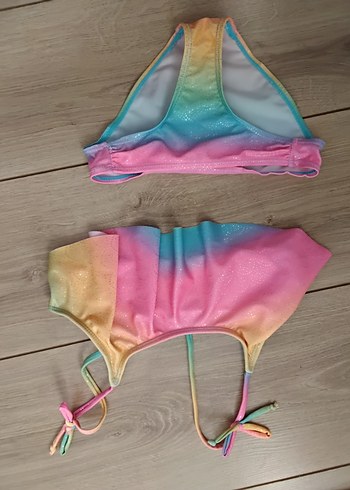 Kız Çocuk Pastel Renkli Bağlamalı Bikini