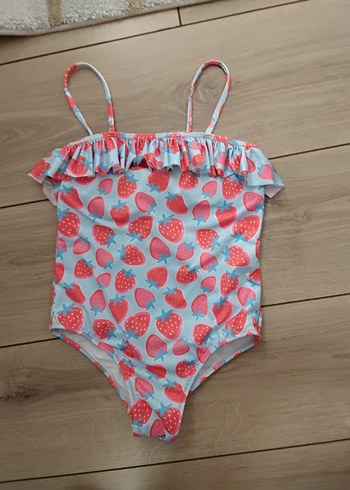7 Yaş Beden Çok Renkli Kız Çocuk Mayo Strappy Askılı