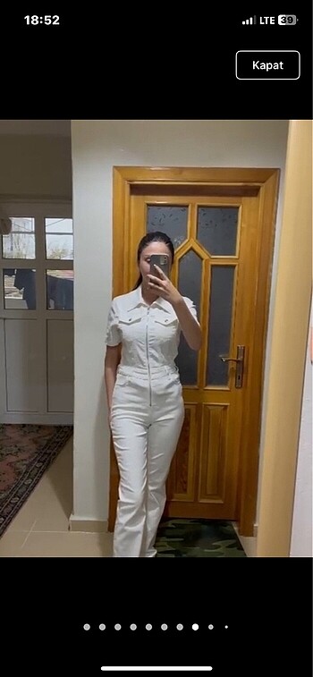 Krem fermuarlı tulum - Görsel 5