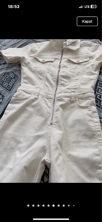 Krem fermuarlı tulum - Görsel 7