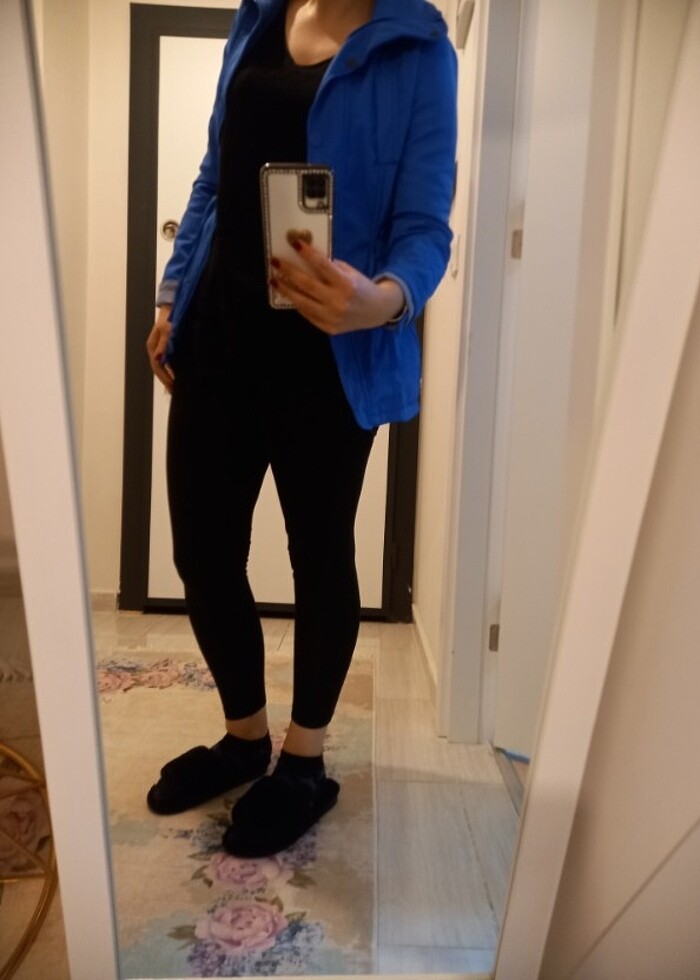 Mavi renk trençkot  - Görsel 5