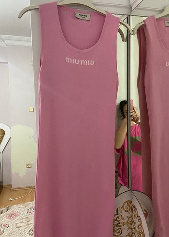 Miu Miu Pembe Baskılı Hamile ve Emzirme Gecelik