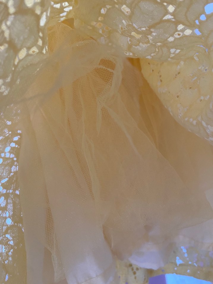 Sarı Dantel Kız Çocuk Elbise - Görsel 2