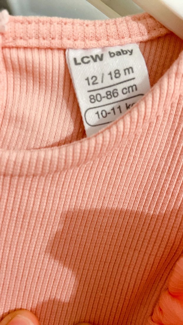 Pembe Kız Çocuk Uzun Kollu Fırfırlı Elbise - Görsel 2