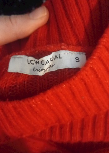 Kırmızı Kadın Boğazlı Örgü Kazak - Görsel 3