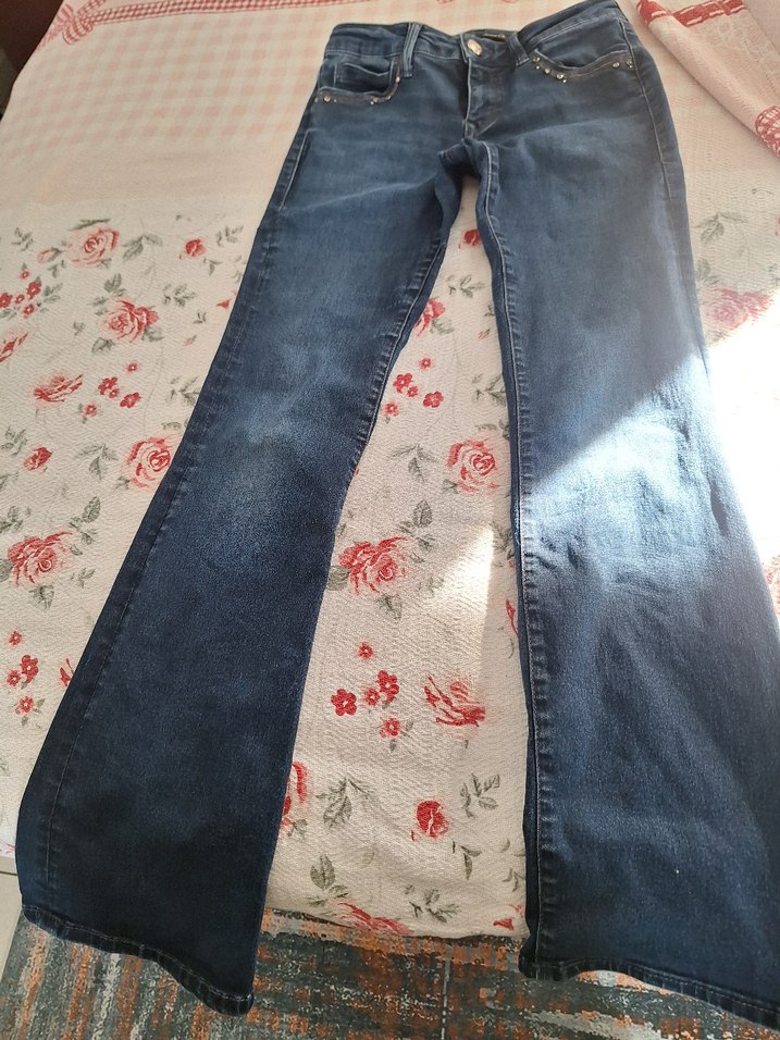 Kadın Lacivert ispanyol paça pantolon - Görsel 2