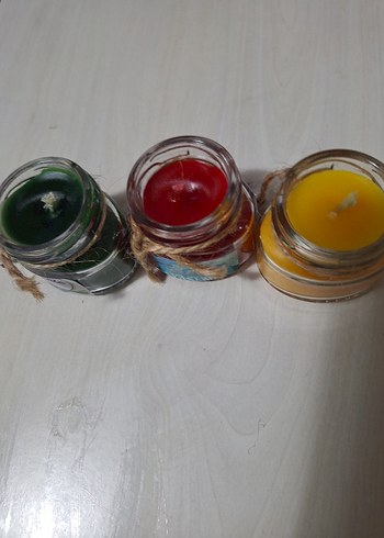 Renkli Mini Kavanoz Mum Seti - Görsel 3