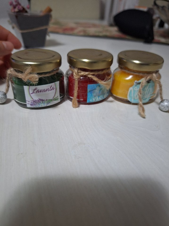 Renkli Mini Kavanoz Mum Seti - Görsel 2