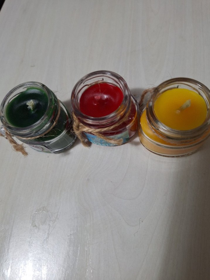 Renkli Mini Kavanoz Mum Seti - Görsel 3