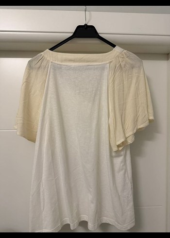 Beyaz V Yaka  Kadın Tişört - Görsel 2