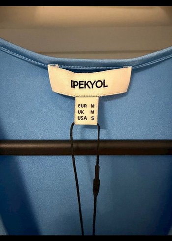 Mavi Drapeli V Yaka Kolsuz Bluz - Görsel 3