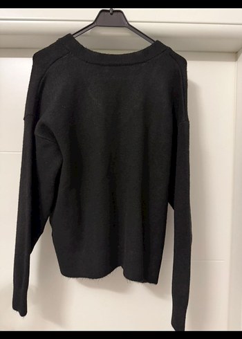 Siyah Uzun Kollu Yün Kazak - Görsel 2