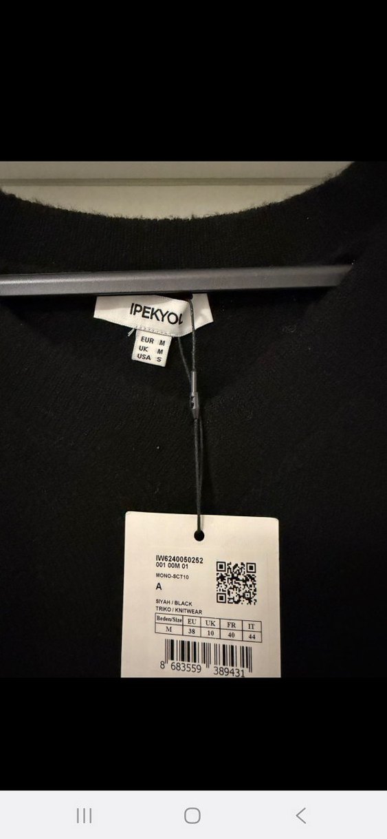 Siyah Uzun Kollu Yün Kazak - Görsel 3