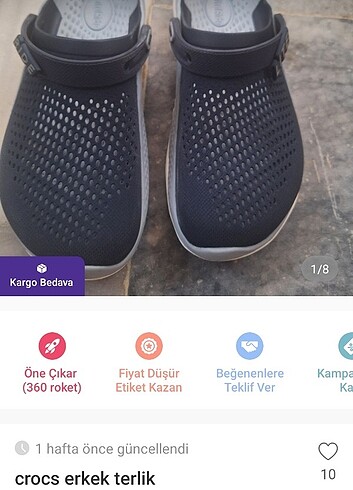 Crocs erkek terlik