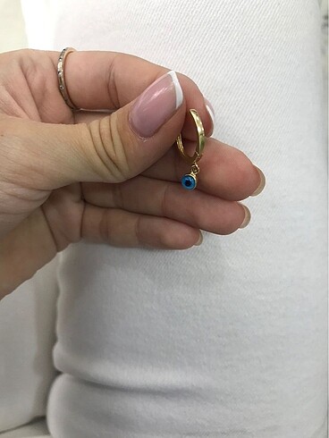  Beden altın Renk nazar boncuklu altın küpe