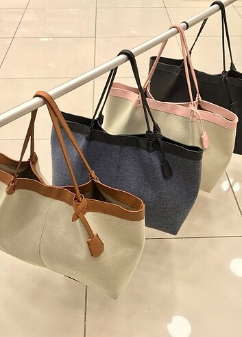 Hm kanvas çanta h&m keten çanta kanvas
