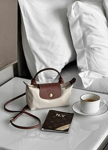 Longchamp Krem renk longchamp askılı çanta 