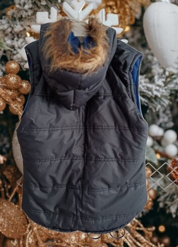 SİYAH KAPŞONLU PUFY YELEK/ 38 - Görsel 3