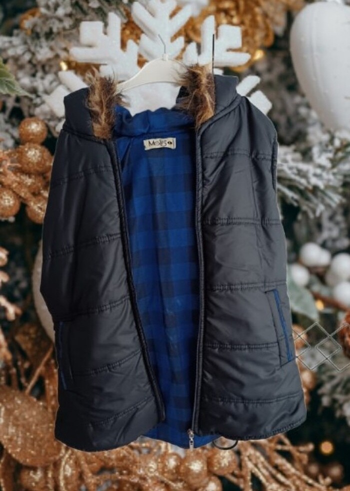 SİYAH KAPŞONLU PUFY YELEK/ 38 - Görsel 2