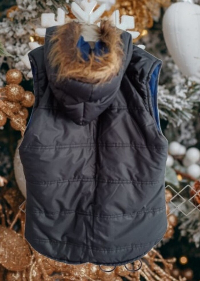 SİYAH KAPŞONLU PUFY YELEK/ 38 - Görsel 3