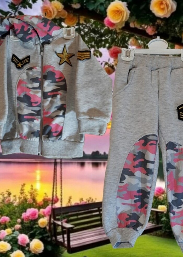 KOTON KİDS-APOLETLİ-KAMUFLAJ DETAYLI EŞOFMAN TAKIMI - Görsel 2