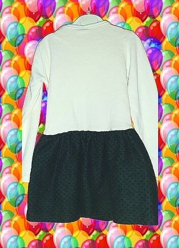 SELFIE KİDS /SİYAH SALOPET ETEK-BEYAZ BLUZ /5-6YAŞ - Görsel 3