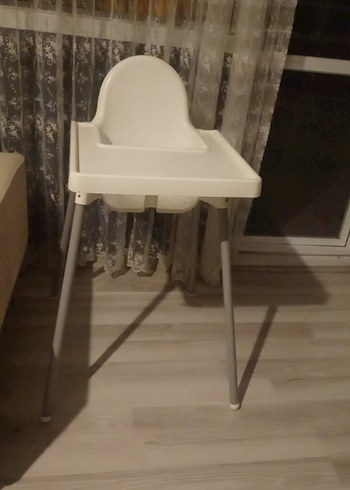 Ikea Beyaz Gri Bebek Mama Sandalyesi