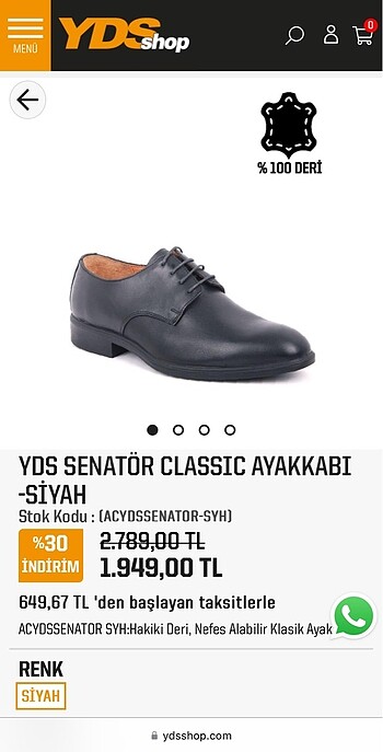 0 deri erkek klasik ayakkabı