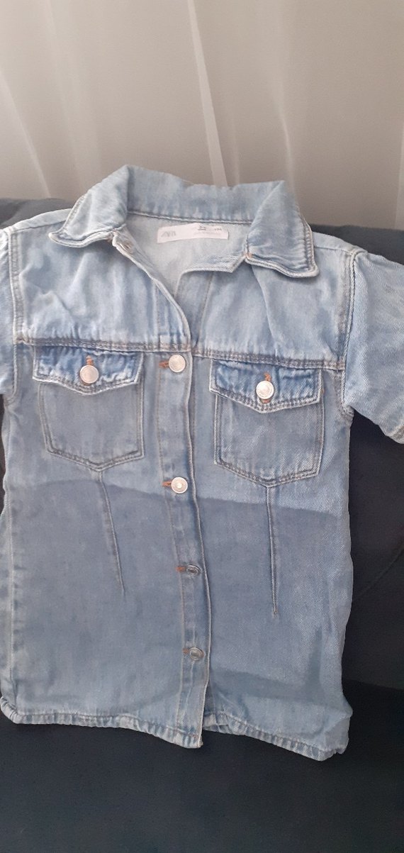 Kız Çocuk Denim Kısa Kollu Gömlek - Görsel 4