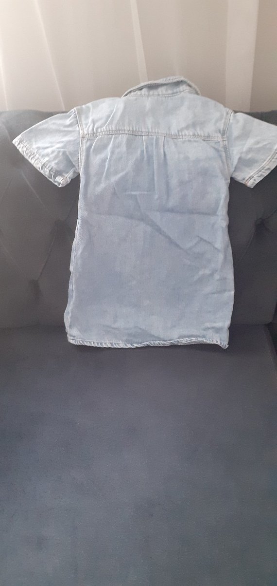 Kız Çocuk Denim Kısa Kollu Gömlek - Görsel 5