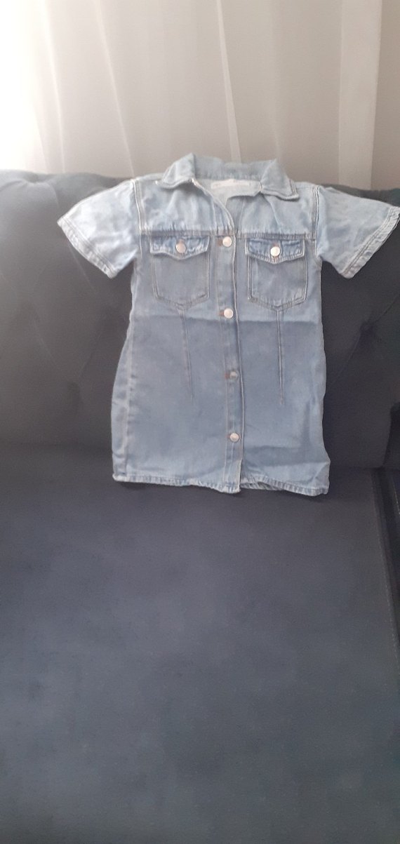 Kız Çocuk Denim Kısa Kollu Gömlek - Görsel 2