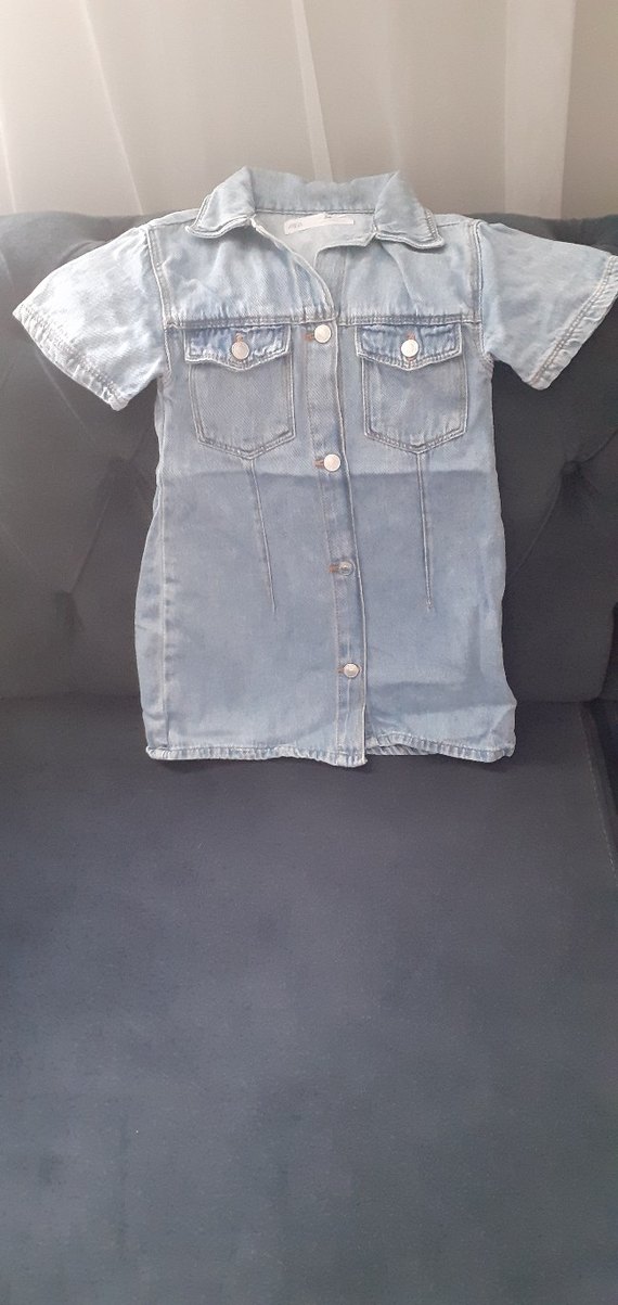 Kız Çocuk Denim Kısa Kollu Gömlek - Görsel 3