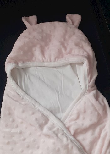 Pembe Bebek Battaniyesi Kapüşonlu Yumuşak Kumaş - Görsel 2