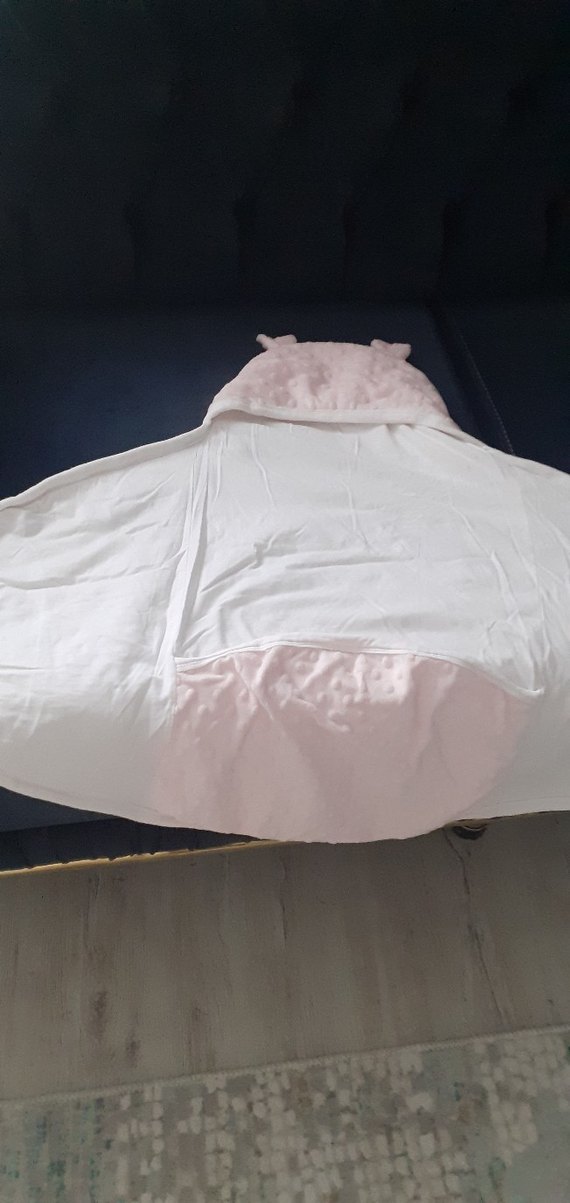 Pembe Bebek Battaniyesi Kapüşonlu Yumuşak Kumaş - Görsel 4
