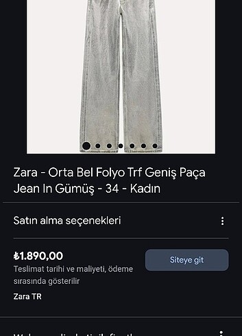 Zara Zara silver jean 