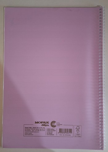 Pembe Spiralli Müzik Defteri A4 40 sayfa
