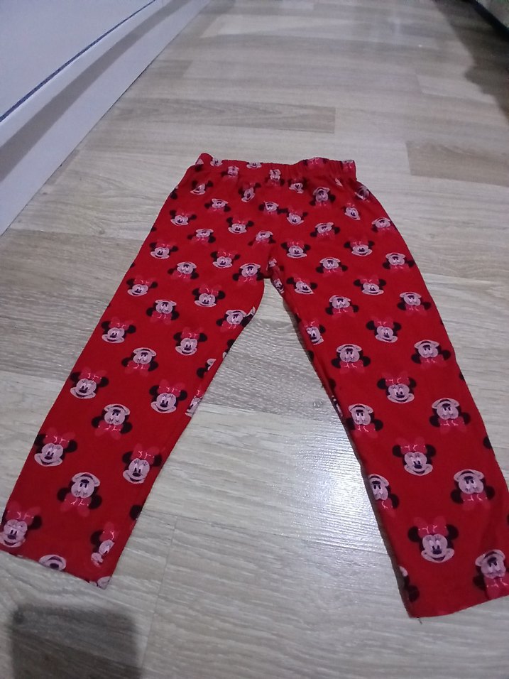 3 lü Kız Çocuk Renkli Baskılı Pamuk Tayt penye kumaş - Görsel 3