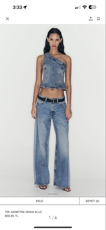 zara denim bluz