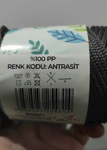 Beden XL Polyester Makrome El Örgü İpi Gri