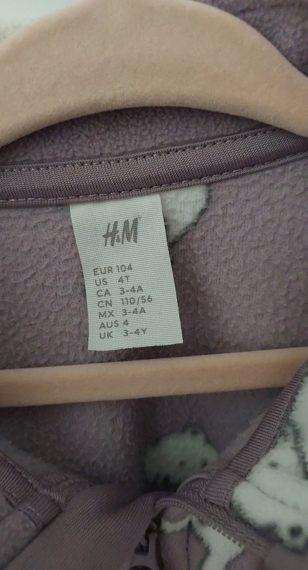 Kız Çocuk Gri Desenli Peluş Ceket - Görsel 2