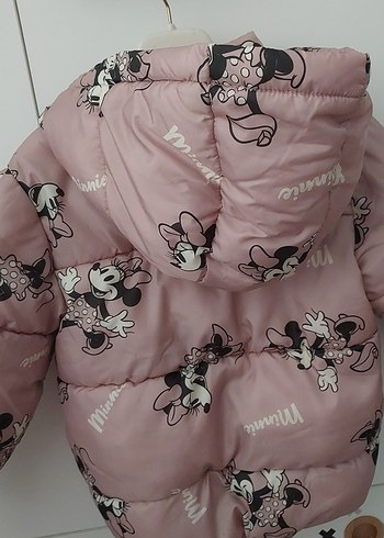 Kız Çocuk Pembe Baskılı Mont - Görsel 4