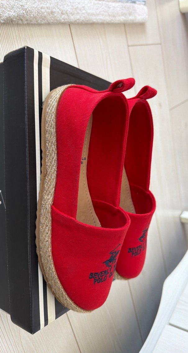 Kırmızı Kadın Dolgu Topuklu Espadril - Görsel 3